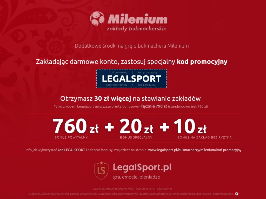 Milenium Zakłady Bukmacherskie - nawet 790 zł na start z kodem