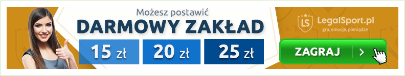 Freebety u legalnych bukmacherów z kodem bonusowym LEGALSPORT LEGALSPORT - odbierz freebet 15 zł, 20 zł i 25 zł