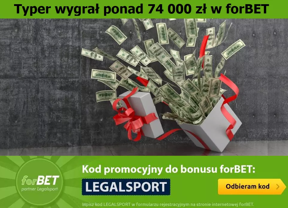 forBET - trafił super kurs i wygrał ponad 74 000 PLN!