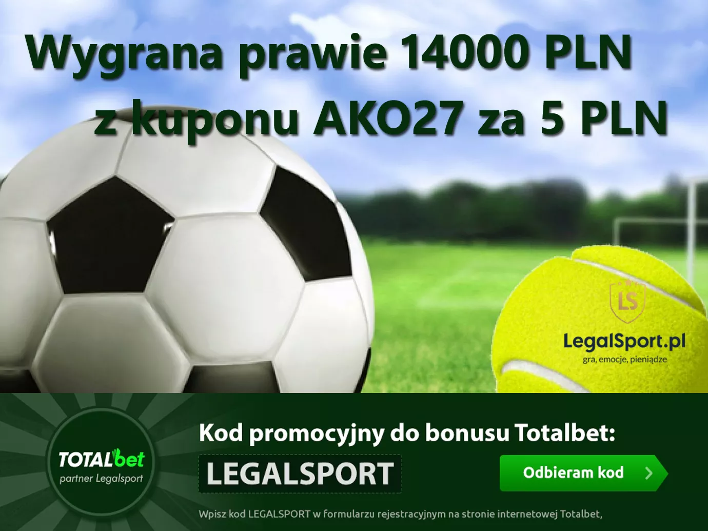 Wygrany kupon bukmacherski z kursem 4005 w TOTALbet