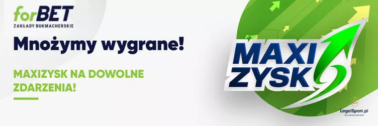 Promocja MaxiZysk w forBET - banner promocji z mnożnikiem wygranej