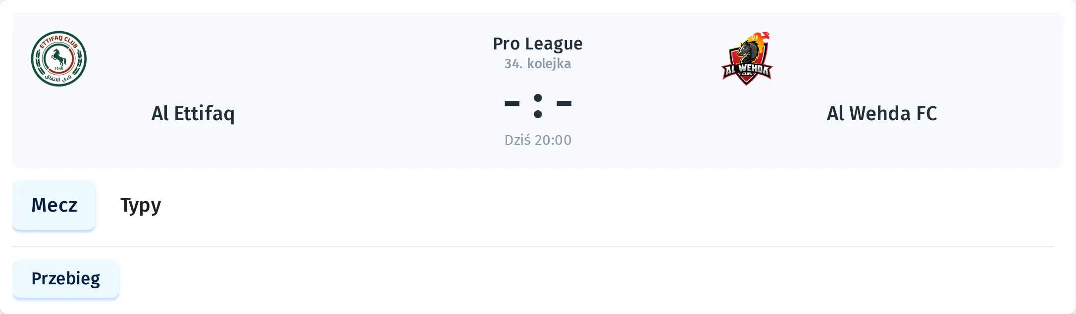 Przebieg Al Ettifaq - AL Wehda FC