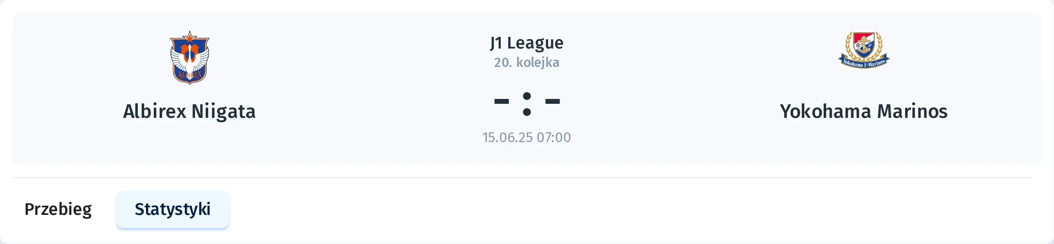 Statystyki Albirex Niigata - Yokohama F. Marinos