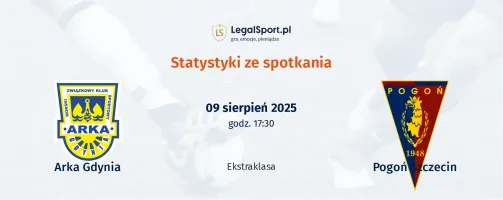 Statystyki Arka Gdynia - Pogoń Szczecin