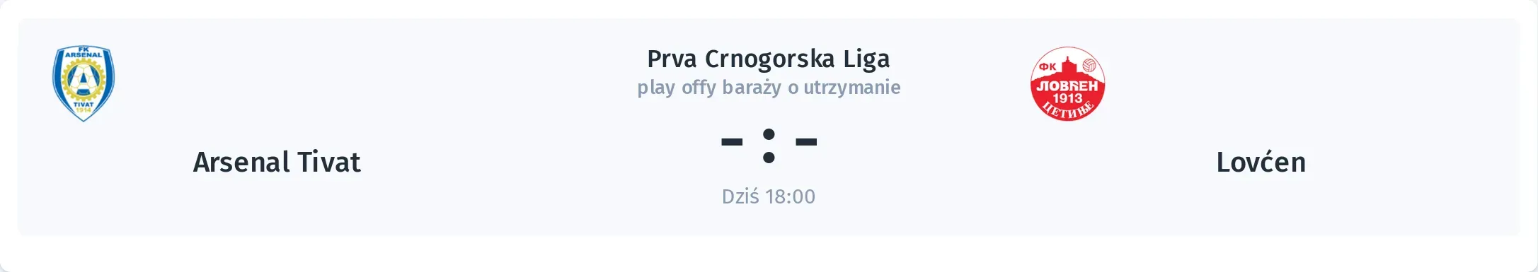Przebieg Arsenal Tivat - Lovćen