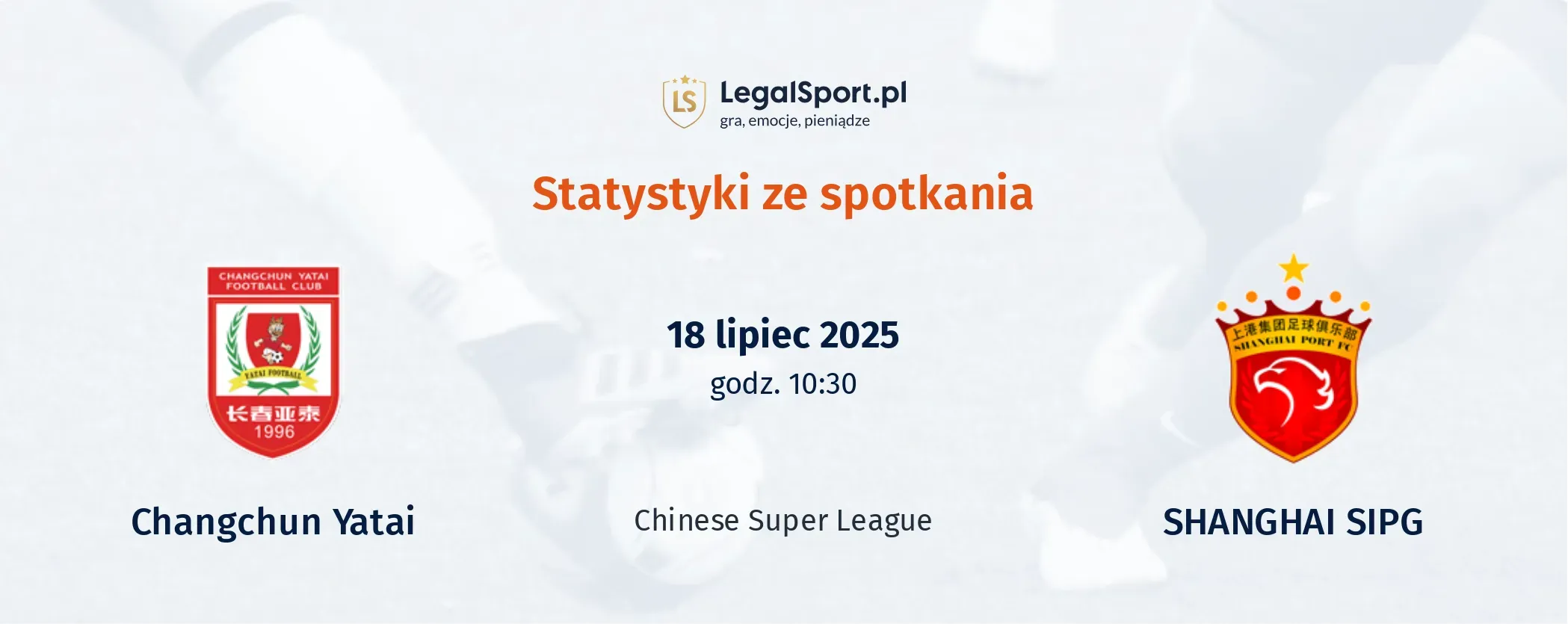 Statystyki Changchun Yatai - SHANGHAI SIPG