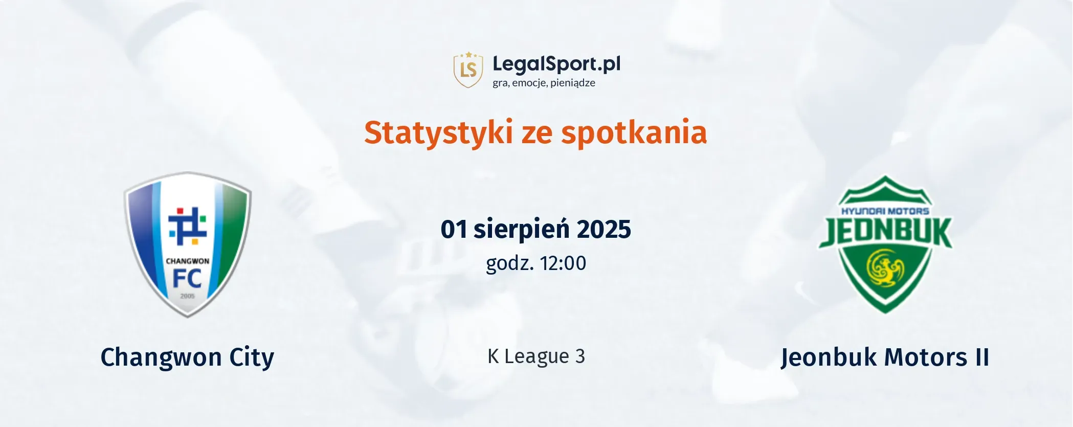 Statystyki Changwon City - Jeonbuk Motors II