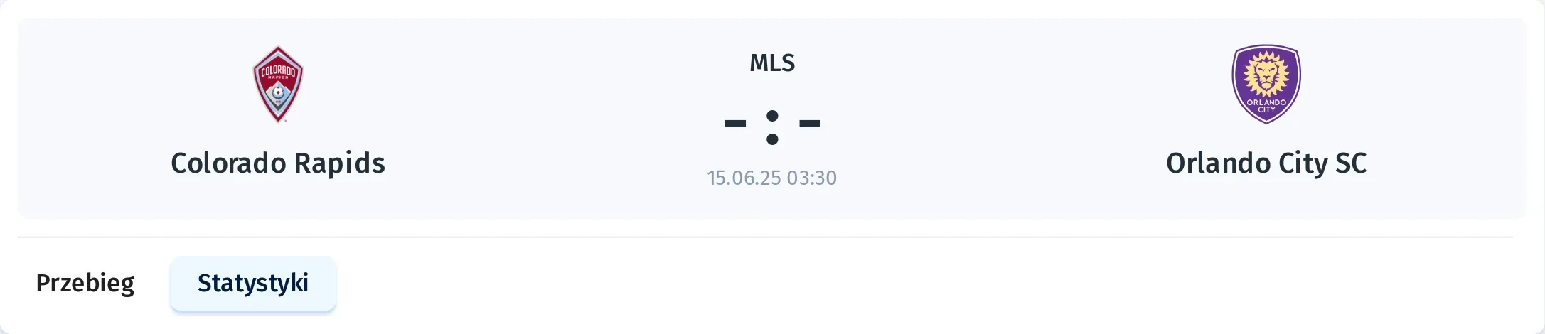 Statystyki Colorado Rapids - Orlando City SC