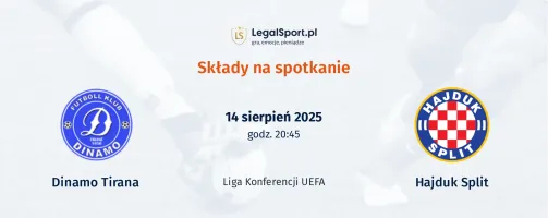 Składy Dinamo Tirana - Hajduk Split