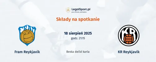Składy Fram Reykjavik - KR Reykjavik