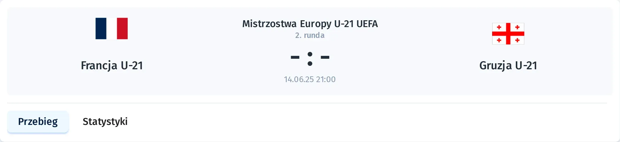 Przebieg Francja U-21 - Gruzja U-21