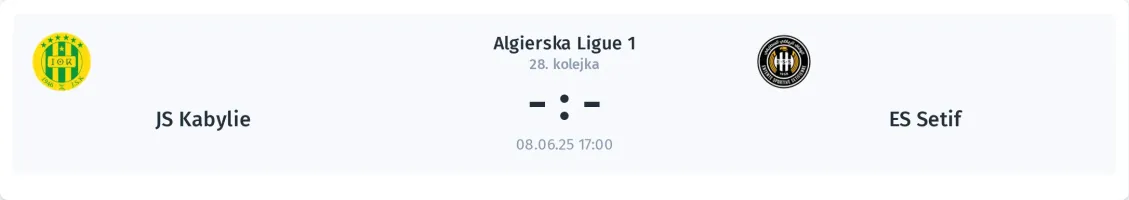 Przebieg JS Kabylie - ES Setif
