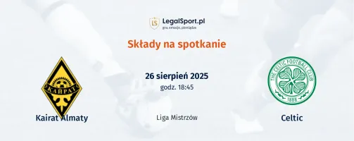 Składy Kairat Almaty - Celtic