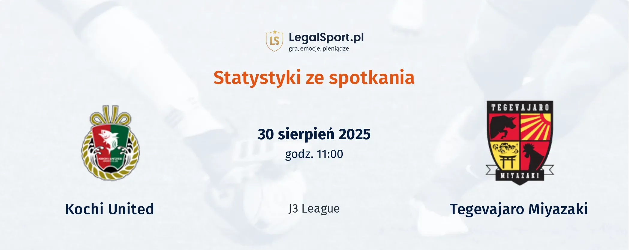 Statystyki Kochi United - Tegevajaro Miyazaki