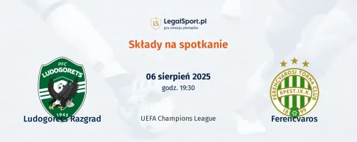 Składy Ludogorets - Ferencvarosi TC