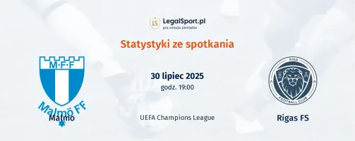 Statystyki Malmo FF - Rīgas FS