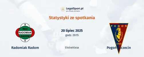 Statystyki Radomiak Radom - Pogoń Szczecin