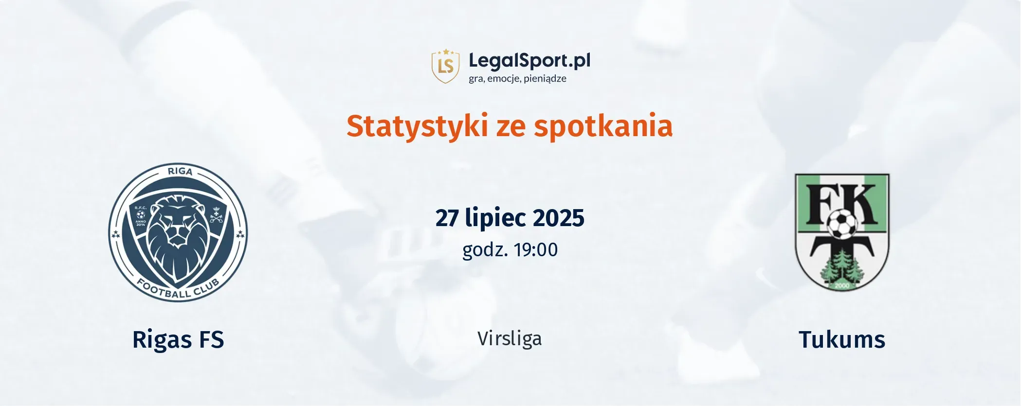 Statystyki Rīgas FS - Tukums