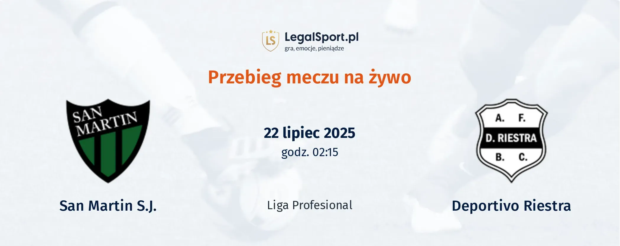 Przebieg San Martin S.J. - Deportivo Riestra