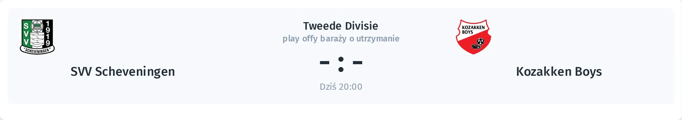 Przebieg SVV Scheveningen - Kozakken Boys