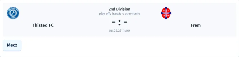 Przebieg Thisted FC - Frem