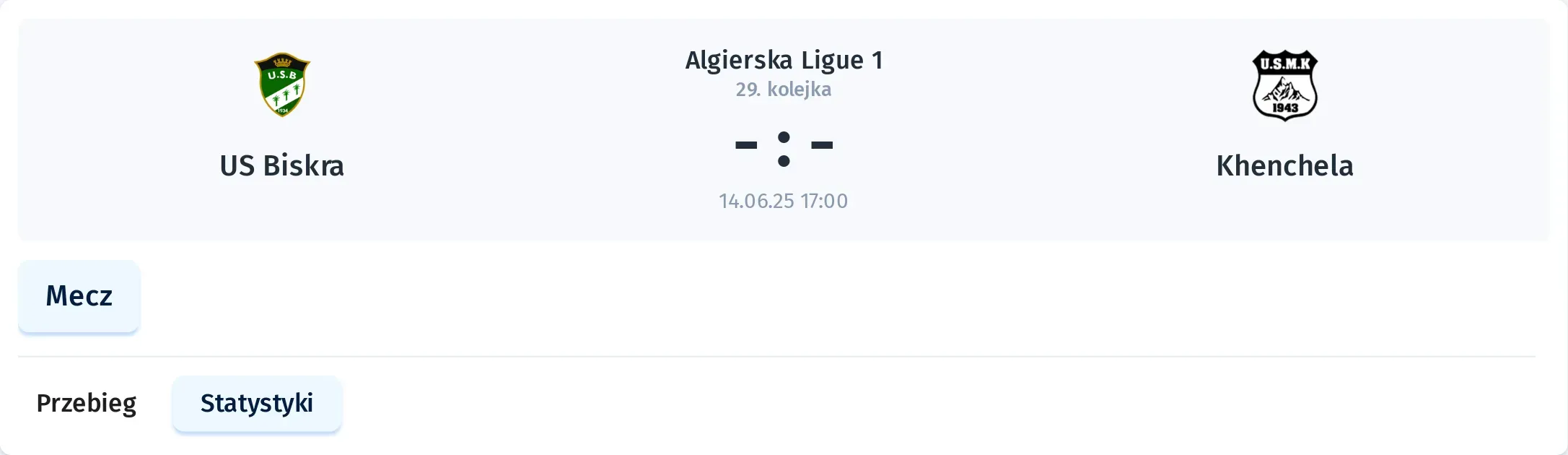 Statystyki US Biskra - Khenchela