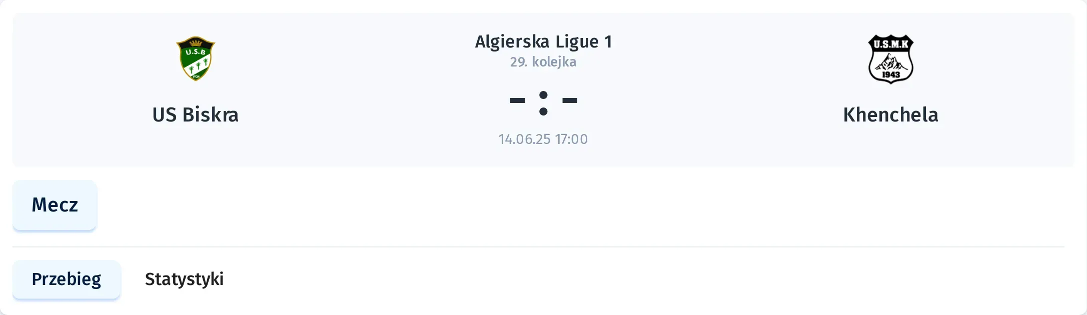 Przebieg US Biskra - Khenchela