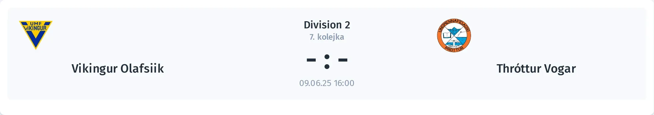 Przebieg Vikingur Olafsiik - Thróttur Vogar