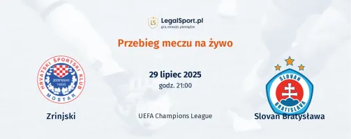 Przebieg Zrinjski - Slovan Bratysława